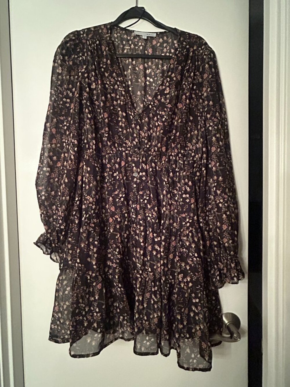 NWOT | Baltic Born | Black Floral Huxley Tiered Short Dress | L